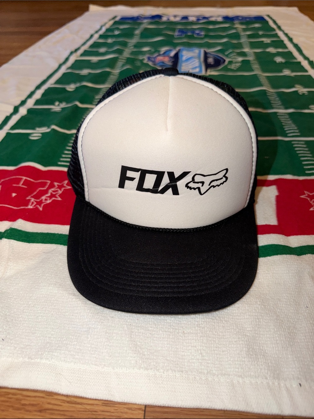Fox Black and White Logo Trucker Hat